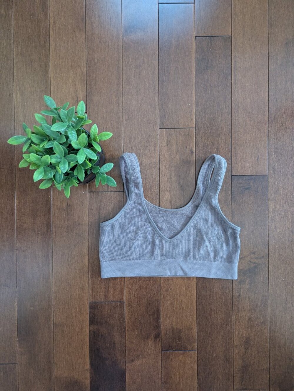 4/$25 MAUVE RIBBED DOUBLE SIDED BRALETTE TOP